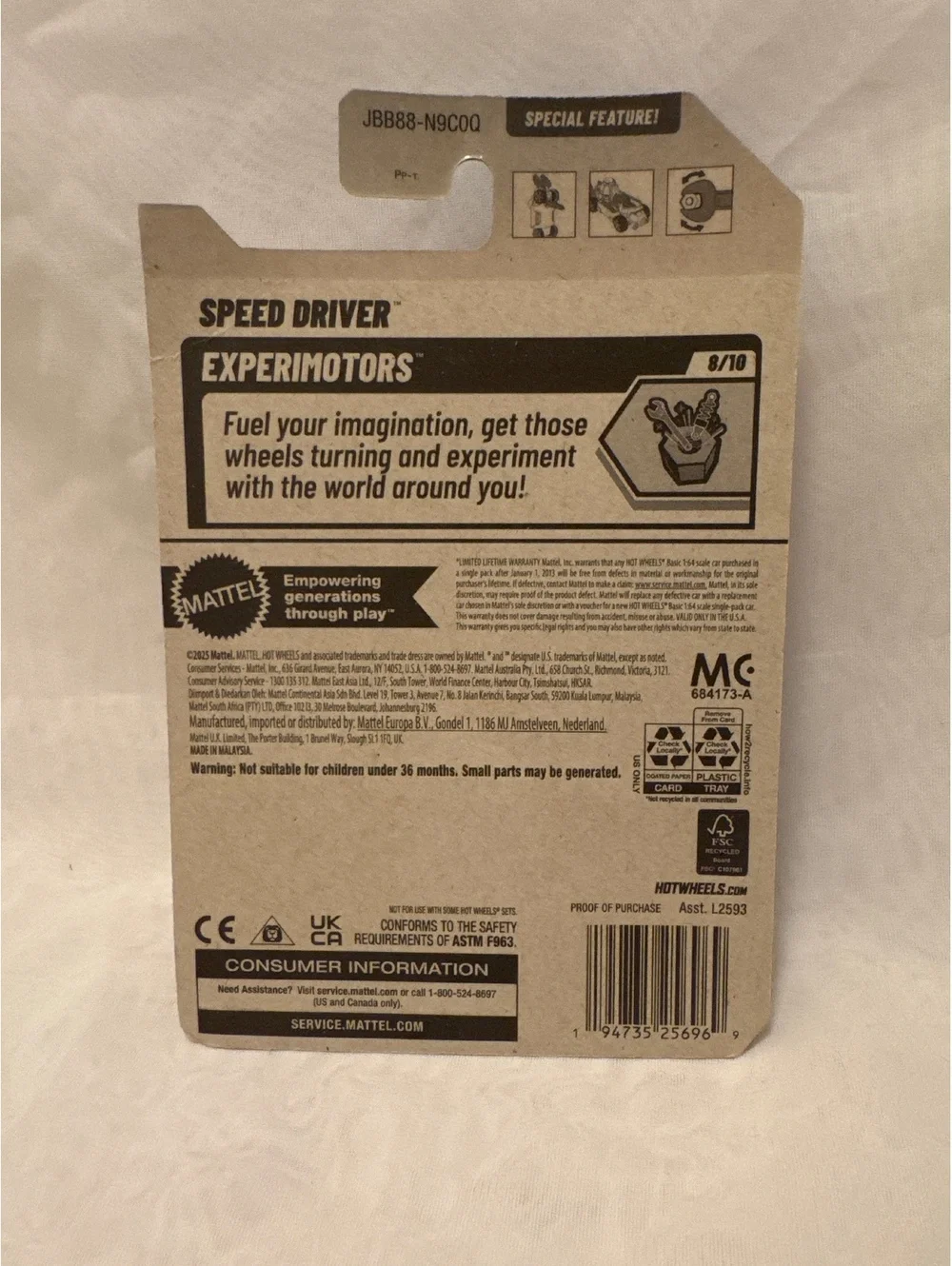 Hot Wheels Speed Driver Experimotors Die-Cast Toy Car
